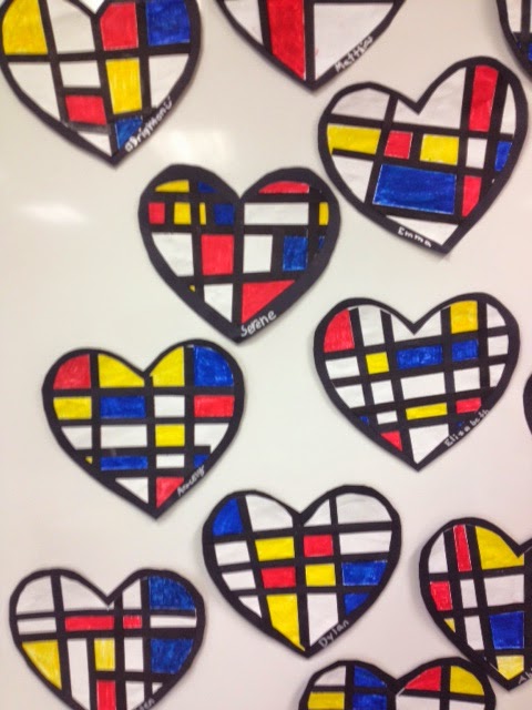 Mrs. T's First Grade Class: Mondrian Style Hearts