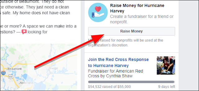 Raccolta denaro Facebook per catastrofi naturali