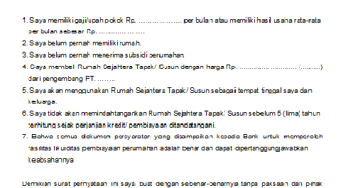 Contoh Surat Pernyataan Belum Memiliki Rumah Dari Pemohon Dan Pasangan Contoh Surat