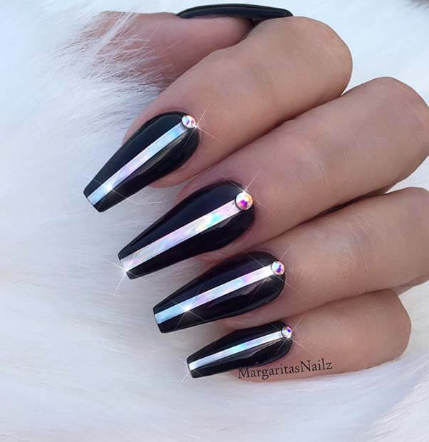 31+ Latest Black Coffin Nails Ideas Collection For Summer