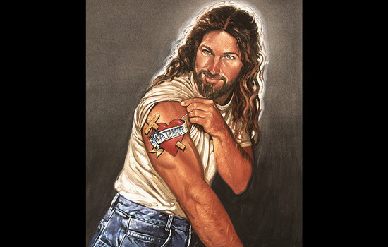 Pintura de Jesús musculoso