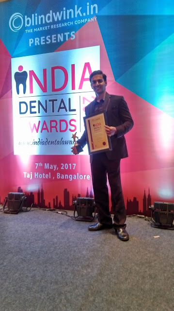 India Dental Awards 2017 Banglore - (chief guest was Bollywood actress Soha Ali Khan) Dr. Sagar barkade got award for the 'best dental clinic in Mumbai'