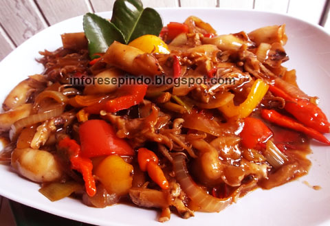 Cumi Basah Pedas Resep Membuat Cumi Basah Paprika Asam Manis Pedas