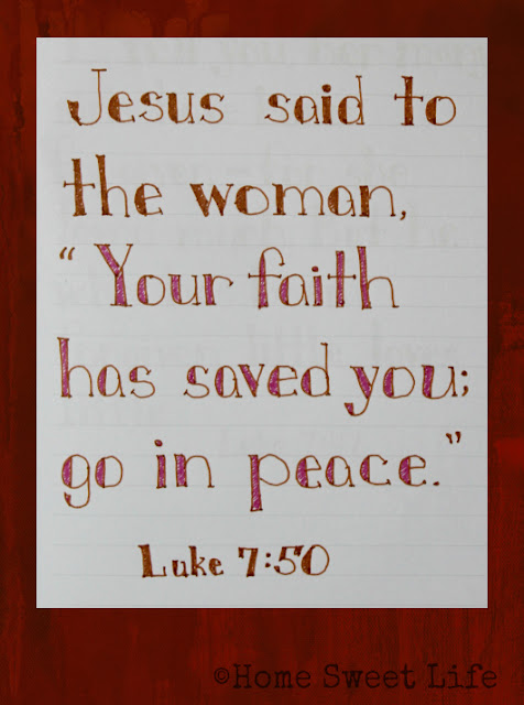 Scripture Writing, Luke 7:50