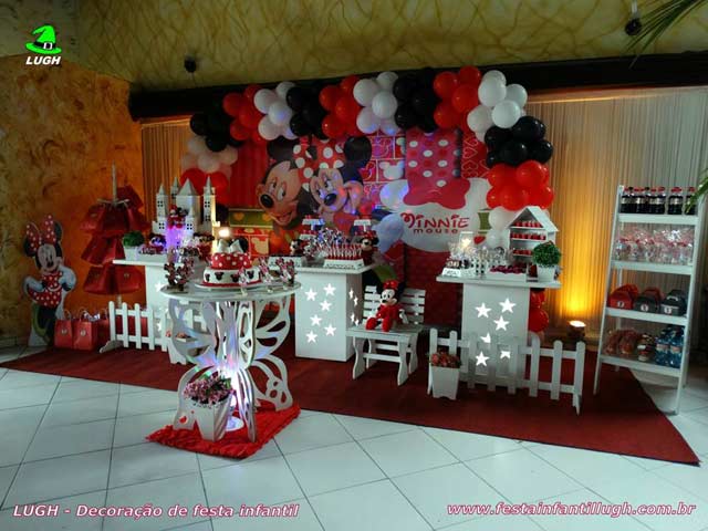 Mesa infantil de 1 ano provençal - Decoração festa de aniversário Minnie vermelha Mesa infantil de 1 ano provençal - Decoração festa de aniversário Minnie vermelha