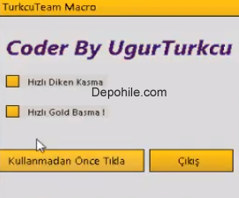 AGARZ Türkçü-Team Hızlı Diken,Gold Kullanma Makro Hile 2019