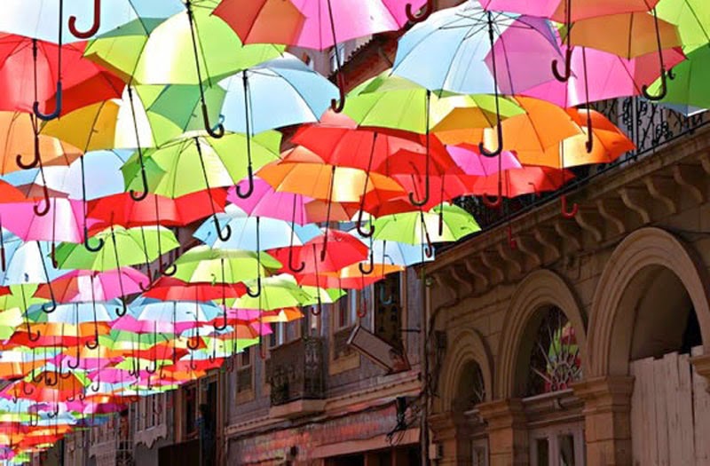 4. Floating Umbrella Street, Portugal - 5 of The Most Wondrous Streets on Earth 4. Floating Umbrella Street, Portugal - 5 of The Most Wondrous Streets on Earth