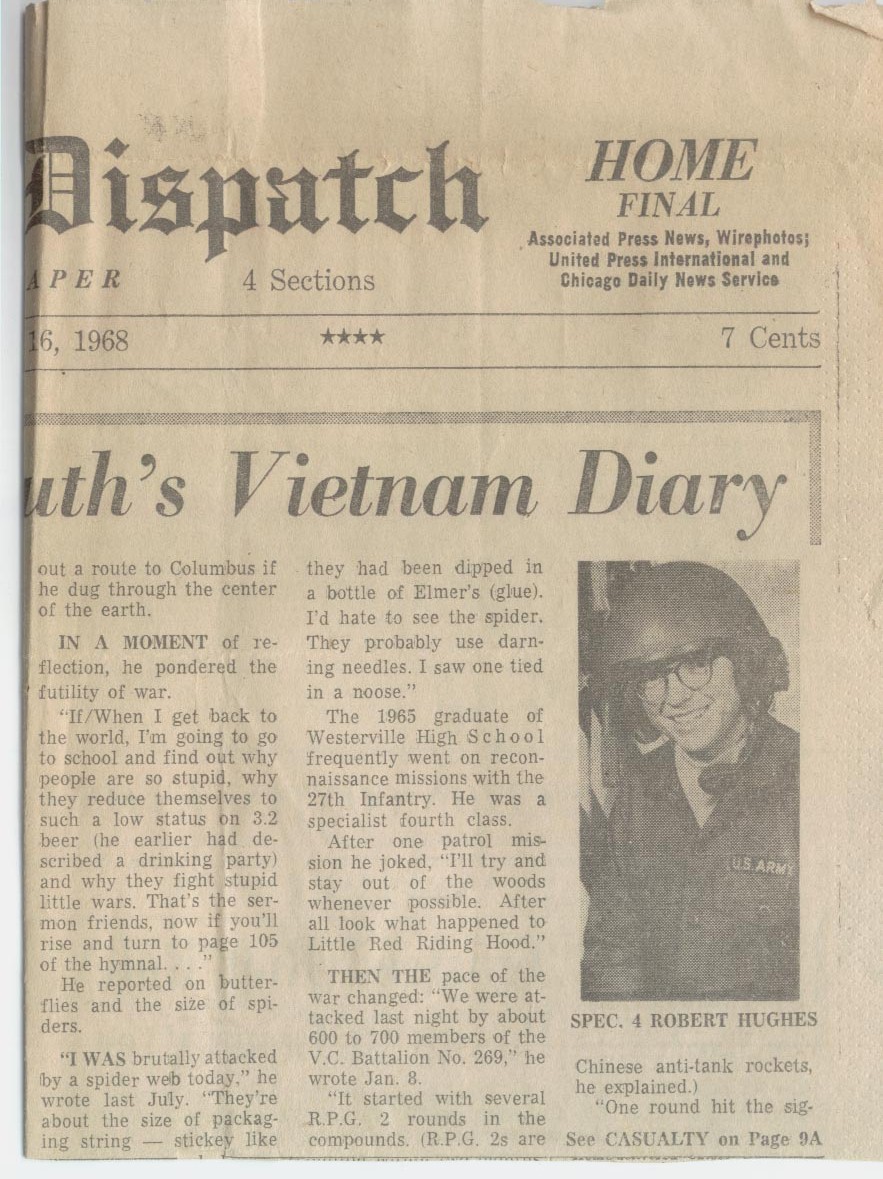 Vietnam Letters A War Diary, by Robert L Hughes Newpaper Articles