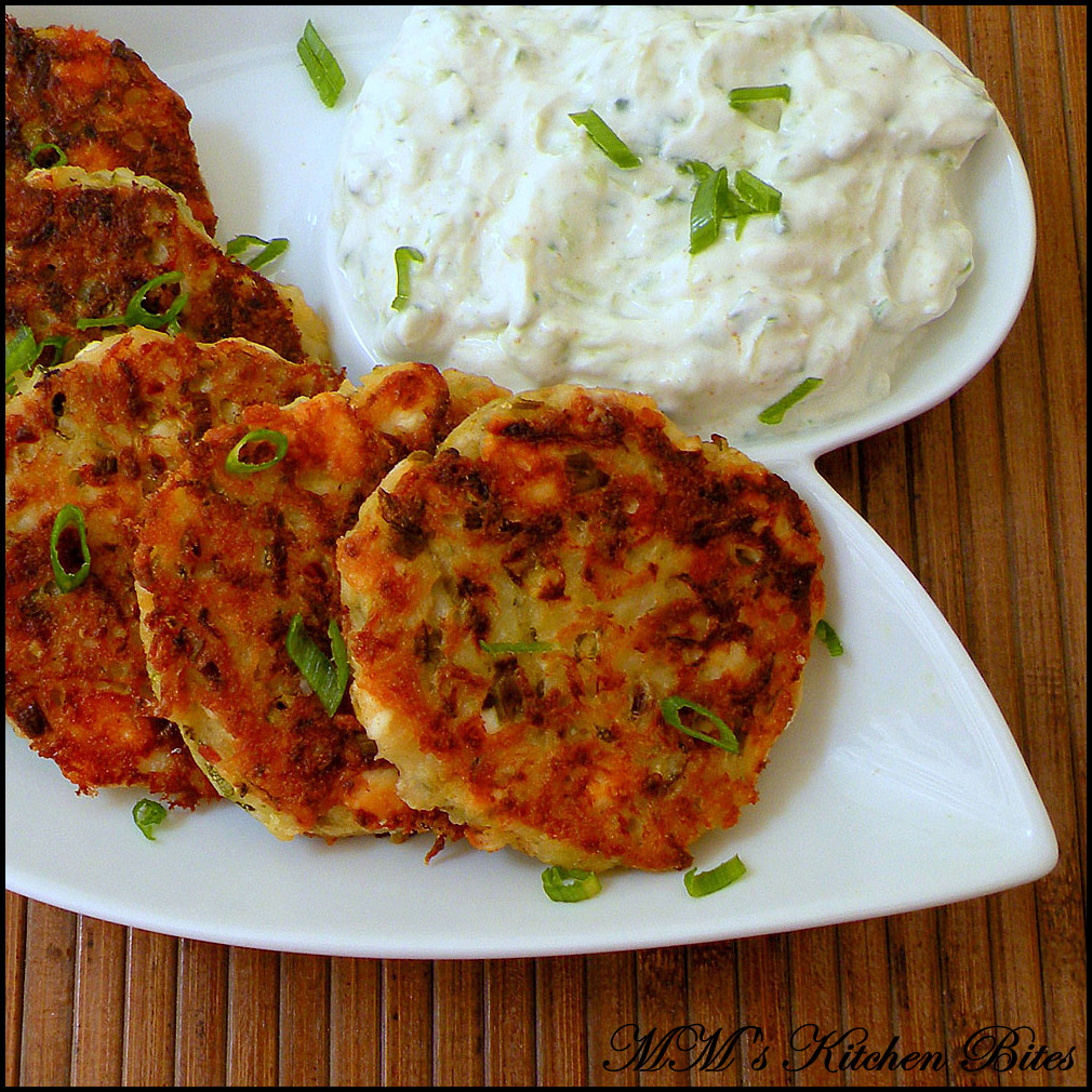MM's Kitchen Bites Potato and Zucchini pancakes with Feta Cheese