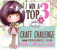 I'm a top 3 winner at Anything Goes Polkadoodles Challenge