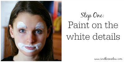 Clown Face Paint Step One - Paint on the White Details