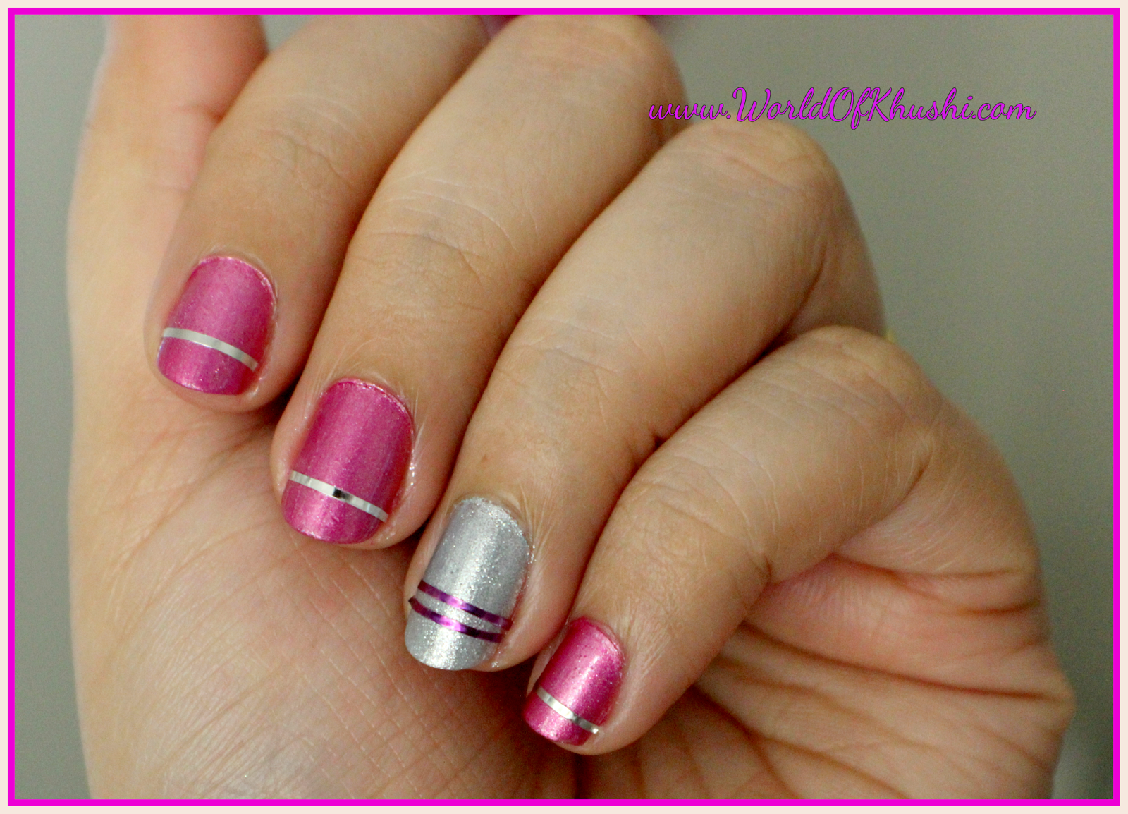 Khushiworld A World Of Recipes Arts Crafts Diy Fashion Beauty And Much More How To Do Striping Tape Nail Art At Home
