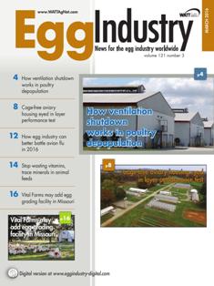 Egg Industry. News for the egg industry worldwide - March 2016 | TRUE PDF | Mensile | Professionisti | Tecnologia | Distribuzione | Uova
Egg Industry is regarded as the standard for information on current issues, trends, production practices, processing, personalities and emerging technology.
Egg Industry is a pivotal source of news, data and information for decision-makers in the buying centers of companies producing eggs and further-processed products.