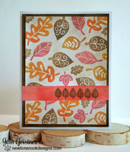Fall Leaves Card by Jess Gerstner | Falling into Autumn Stamp set by Newton's Nook Designs #fall #leaves #newtonsook