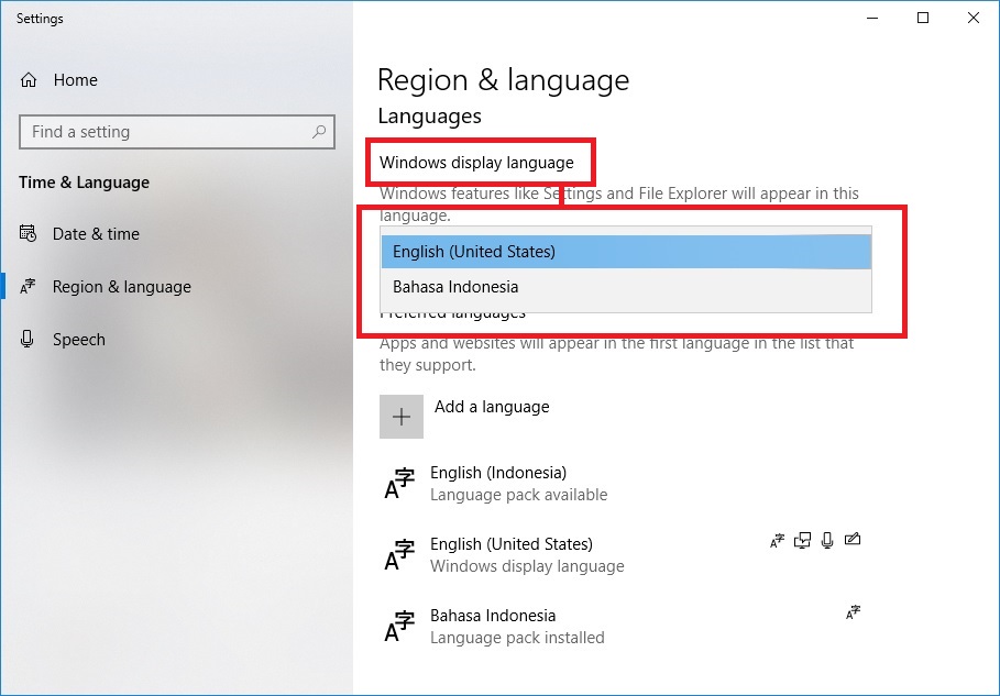 Cara Mengganti Bahasa di Windows 10 Menjadi Bahasa