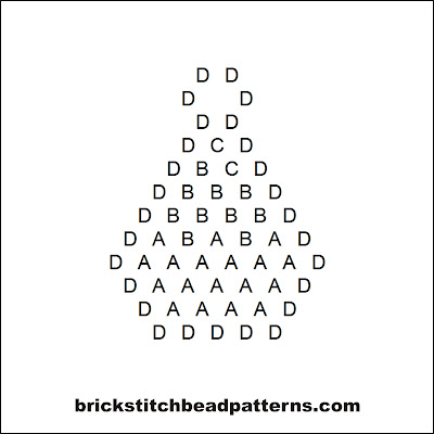 Click for a larger image of the Mini Harvest Candy Corn Halloween bead pattern word chart.