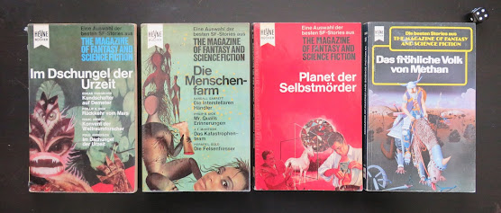 Vier Bände "Die besten Stories aus 'The Magazine of Fantasy and Science Fiction'" von Heyne