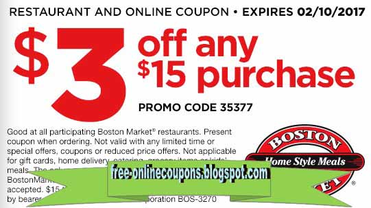 Printable Coupons 2018 Boston Market Coupons Printable Coupons 2018 Boston Market Coupons