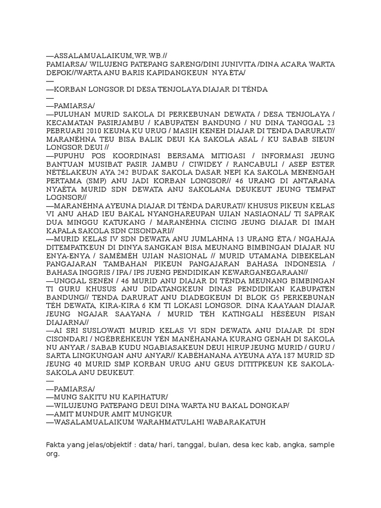 Berita Bahasa Sunda Wood Scribd Indo