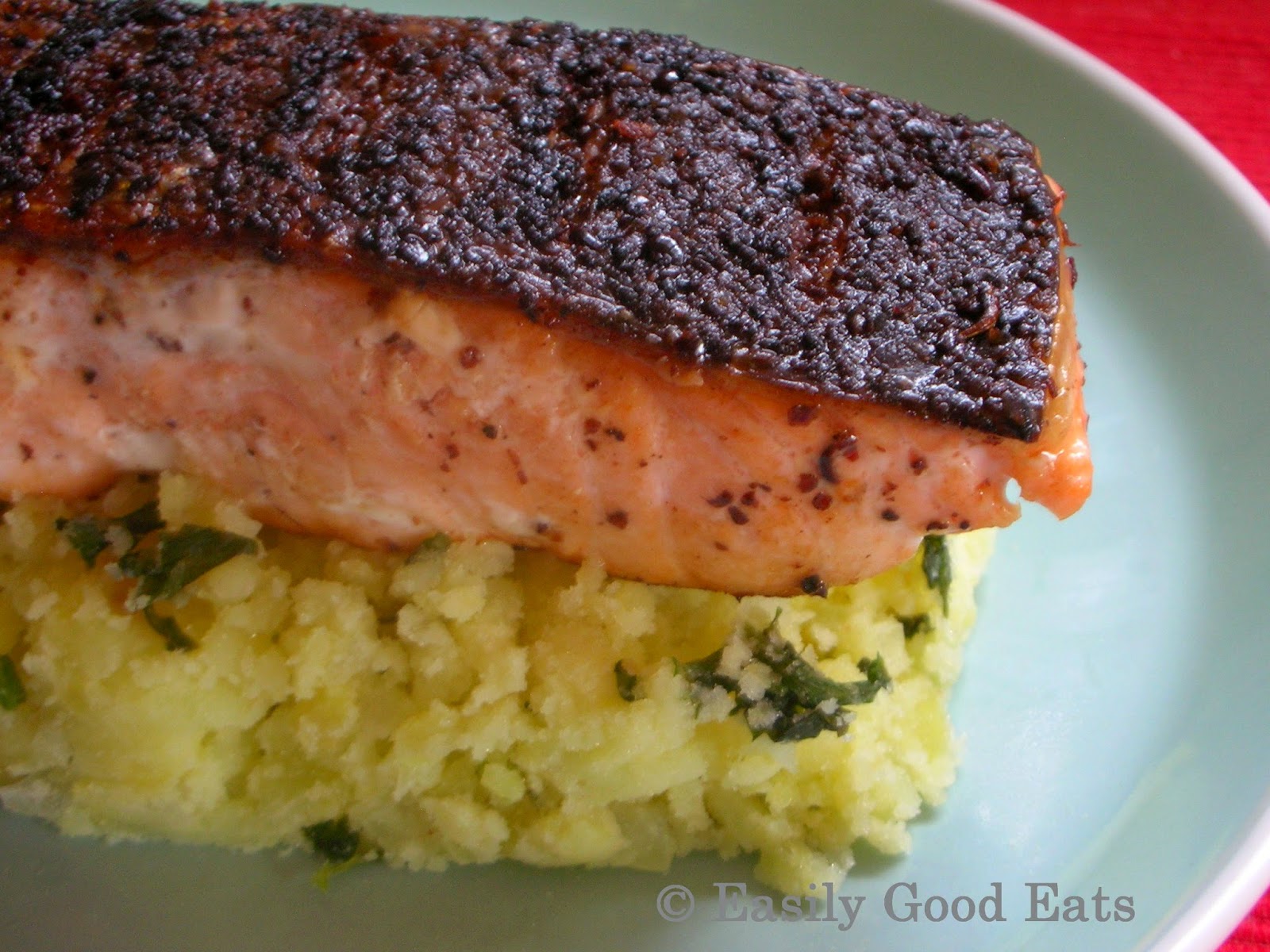 Easily Good Eats Sumac Crusted Crispy Skin Salmon Recipe