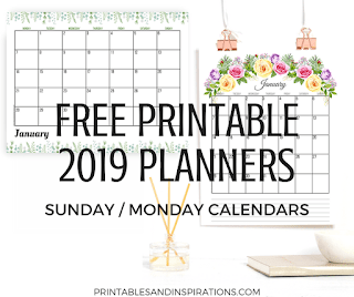 free printable 2019 planner