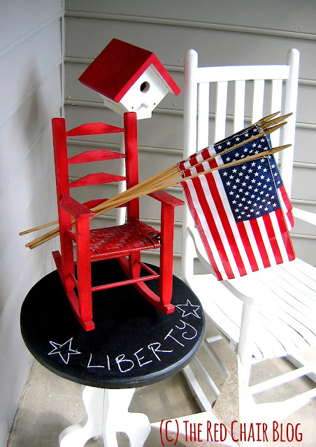 4th of July front porch decorating idea at The Red Chair Blog