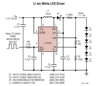 LT1618 Datasheet Circuit Example (Courtesy Linear Technology)
