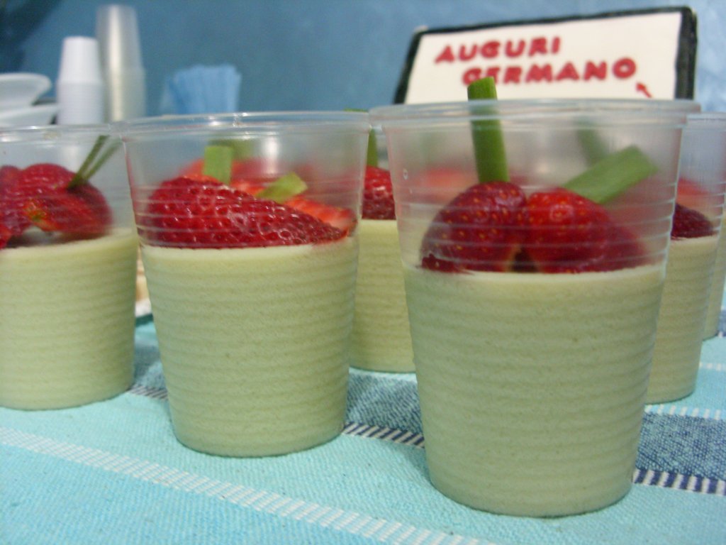 A glass of wine Agar Agar Jelly with coconut milk and Pandan Paste