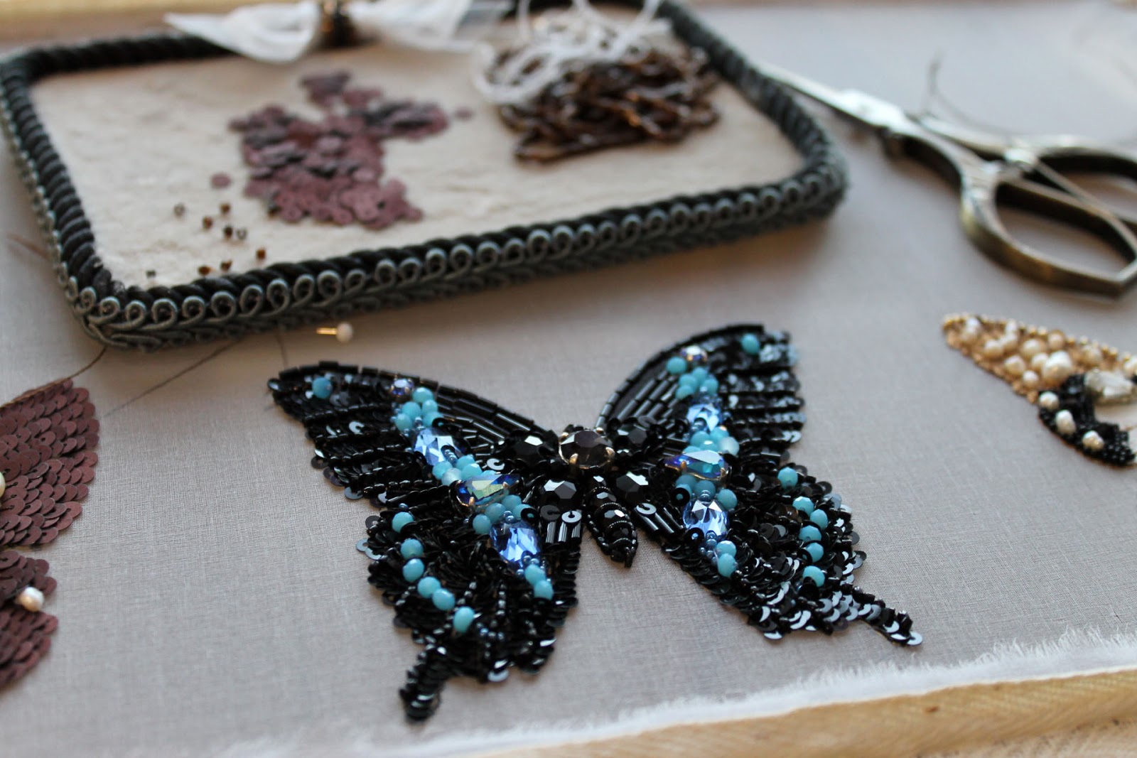 Татьянина мастерская: Бабочка черно-голубая.