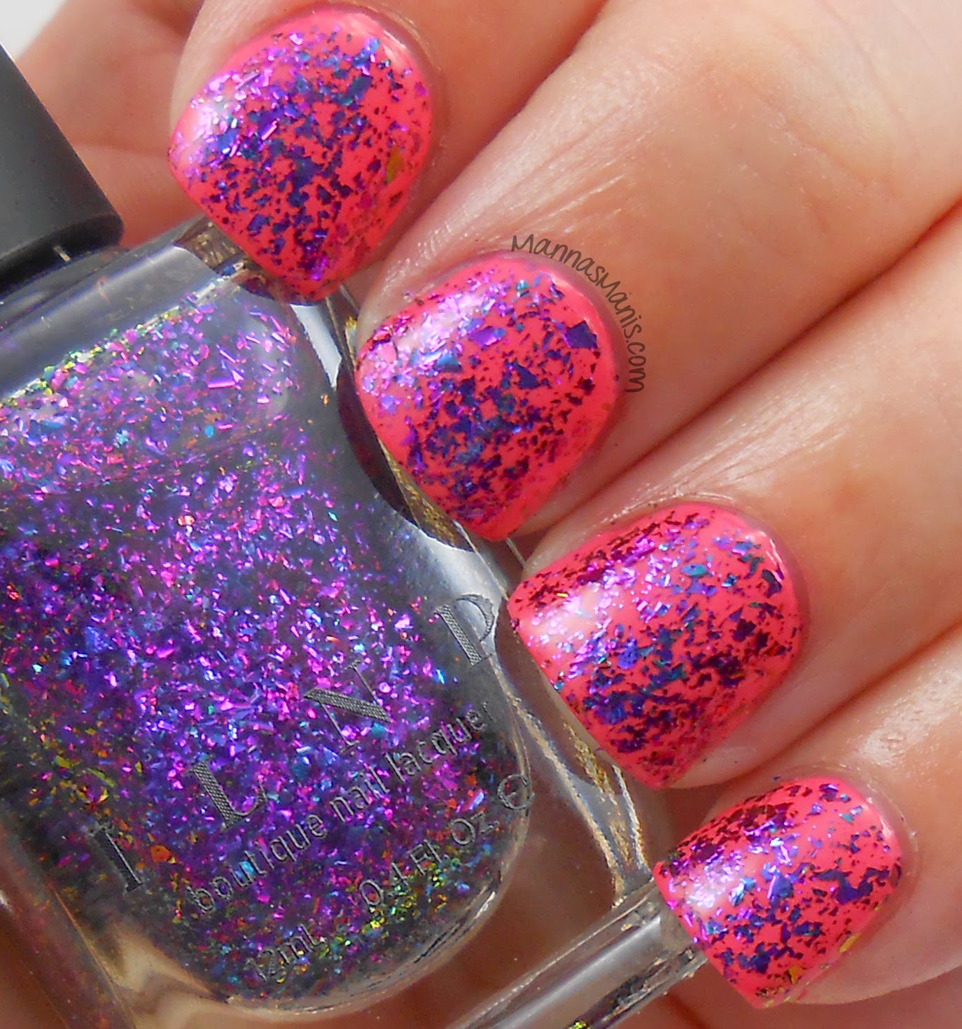 ILNP metropolis, a multicolored flakie nail polish