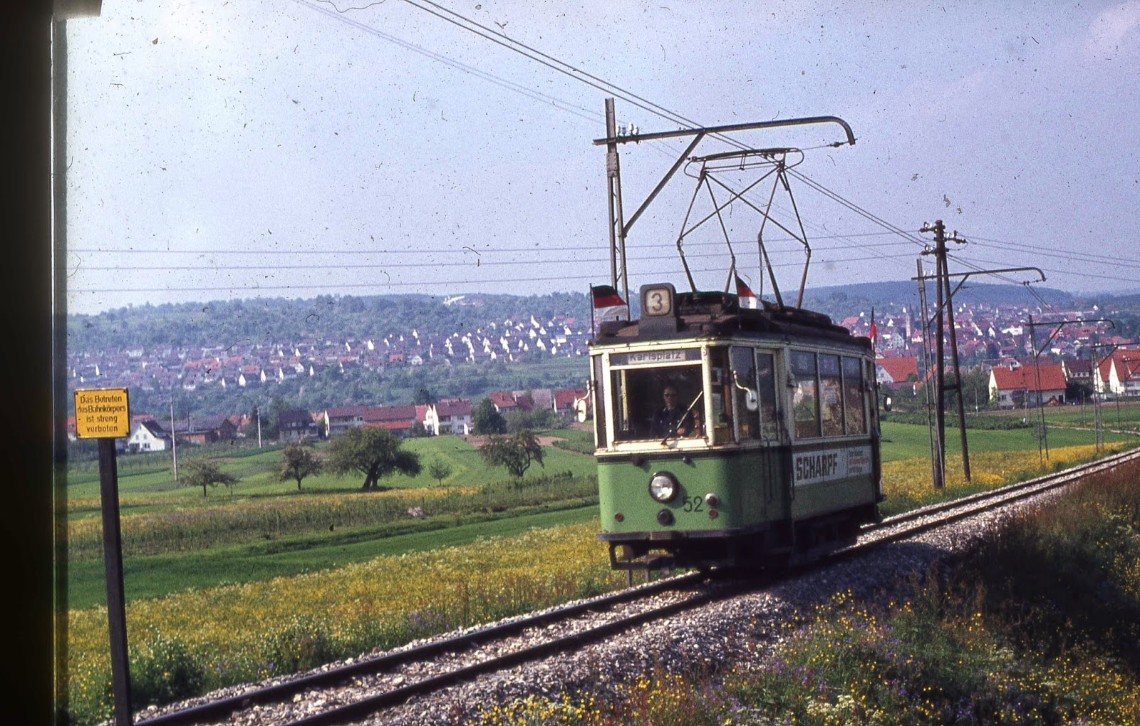 Reutlingen Straßenbahn Aushangfahrplan Linie 1 Betzingen Linie 2 Pfullingen 1958