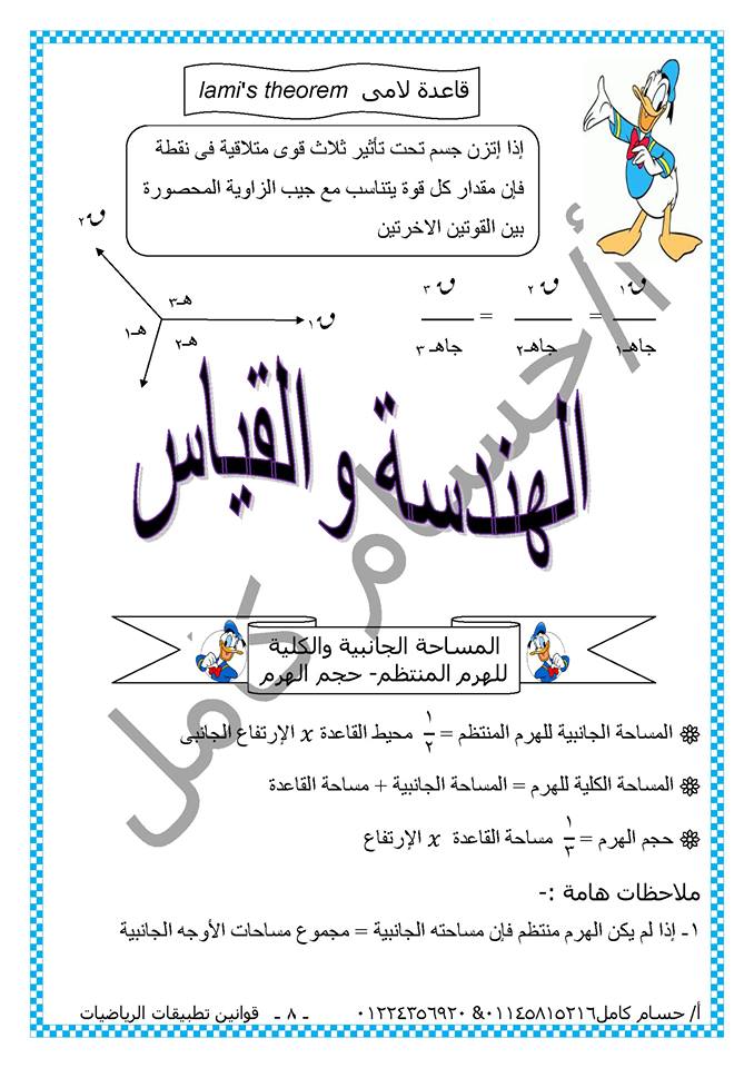 الرياضيات - بالصور: ملخص قوانين تطبيقات الرياضيات للصف الثاني الثانوي فى 20 ورقة تحفة 8