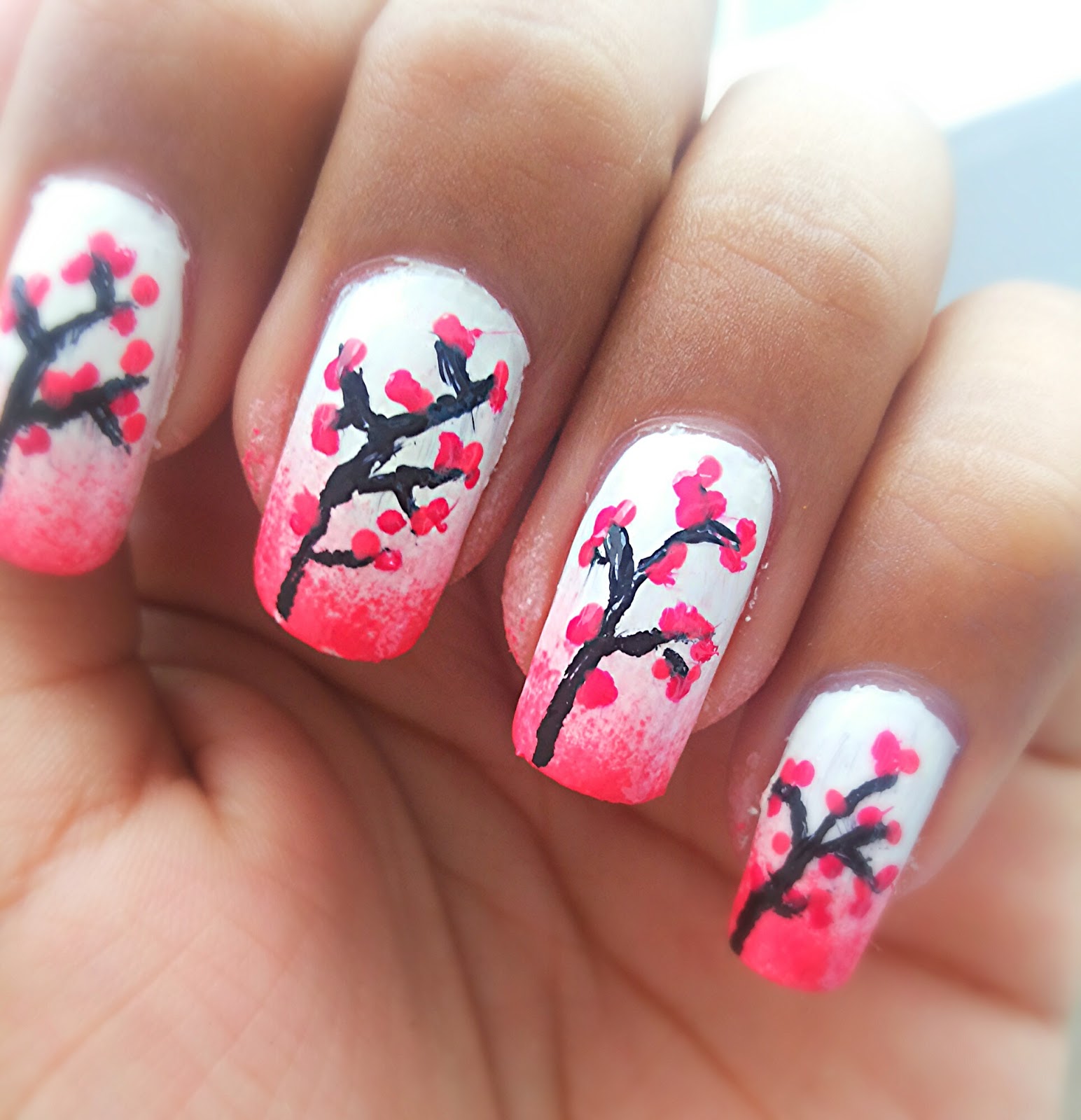 14. Teen beauty Cherry blossom nail art tutorial.