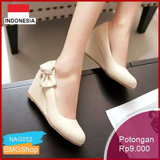 NAG052 Wedges Wanita Tali Hak Docmart Polos Pita Murah Bmgshop