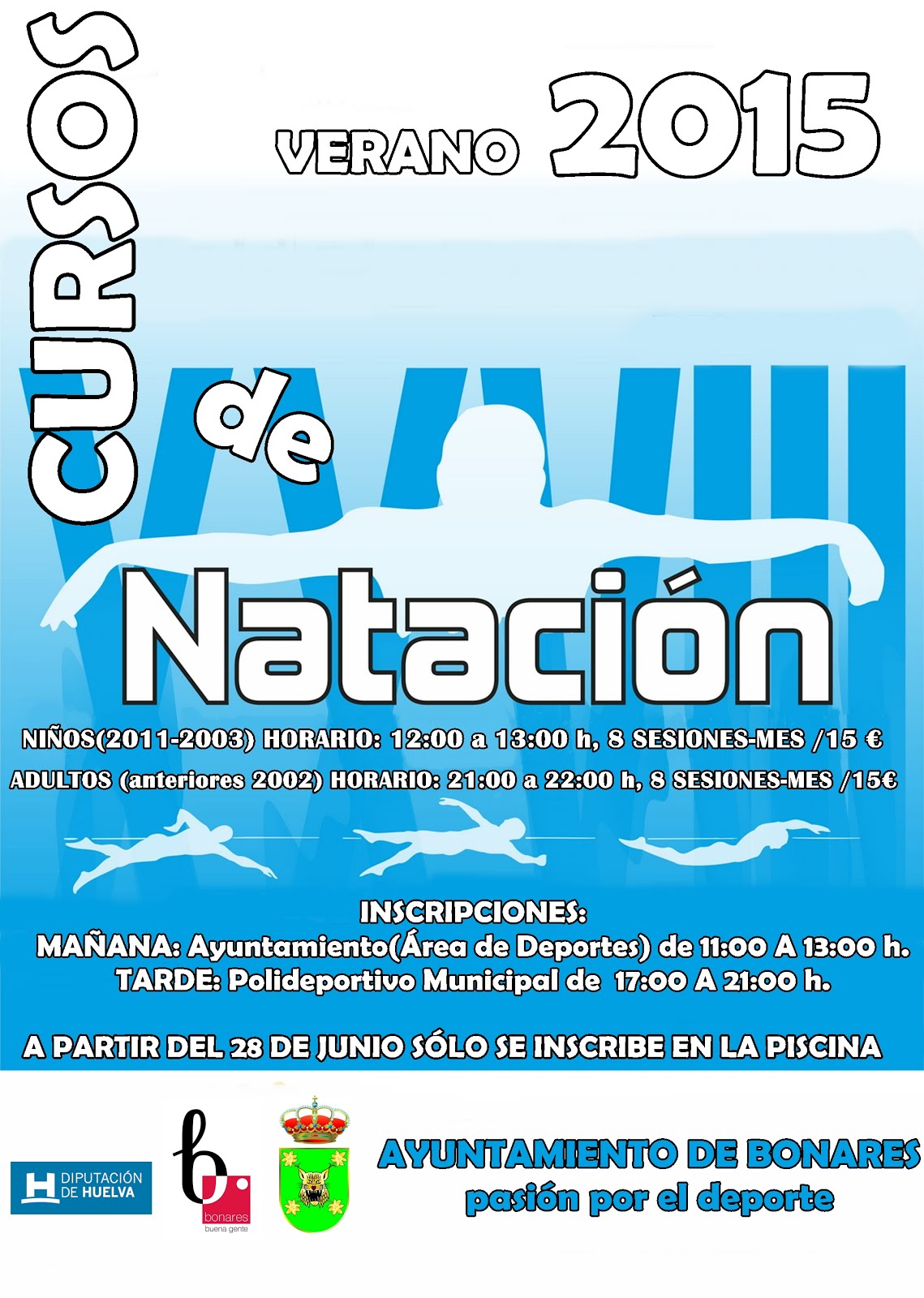 CURSOS  NATACIÓN VERANO 2015