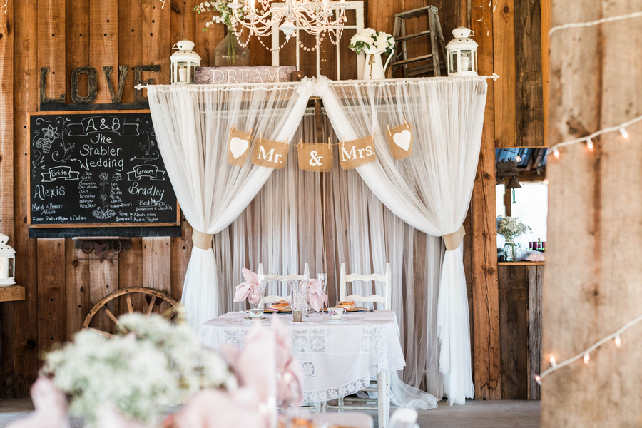 Pink and Gold Rustic Barn Wedding