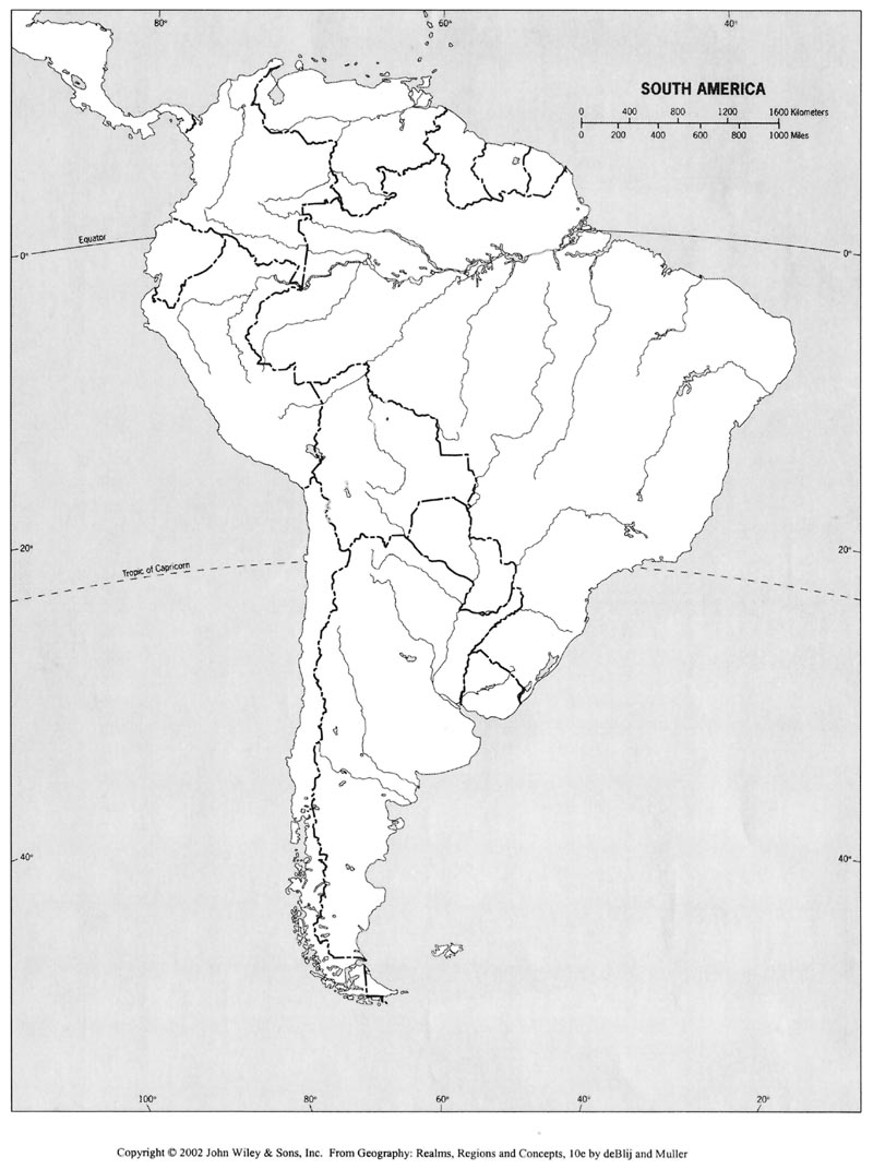 Blank Latin America Map 50