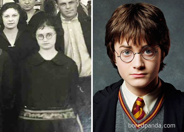 #10 Turns Out My Great Aunt Was Harry Potter - 10 Celebrity Lookalikes That Prove Time Travel Exists #10 Turns Out My Great Aunt Was Harry Potter - 10 Celebrity Lookalikes That Prove Time Travel Exists