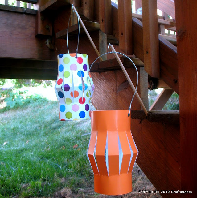 Craftiments.com:  Paper Lanterns on a Stick