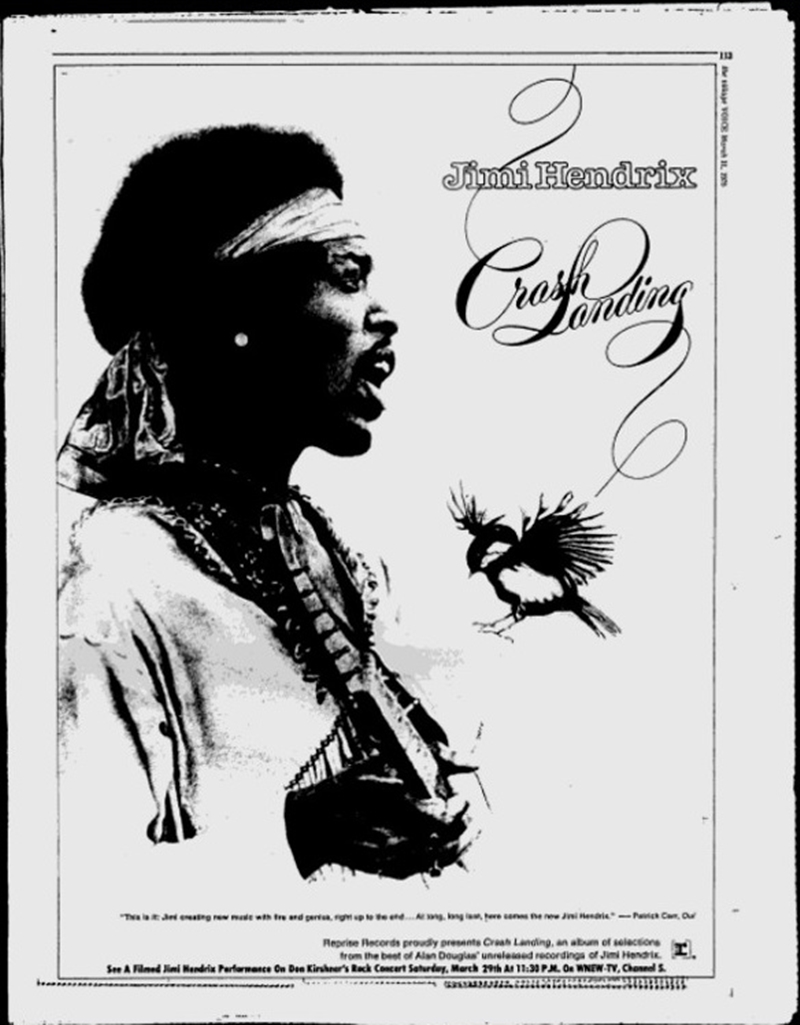 Rock & Roll Newspaper Press History Jimi Hendrix "Crash Landing