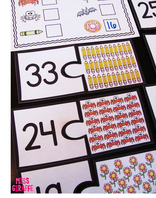 Counting puzzles and a ton of other numbers activities for kindergarten or first grade math