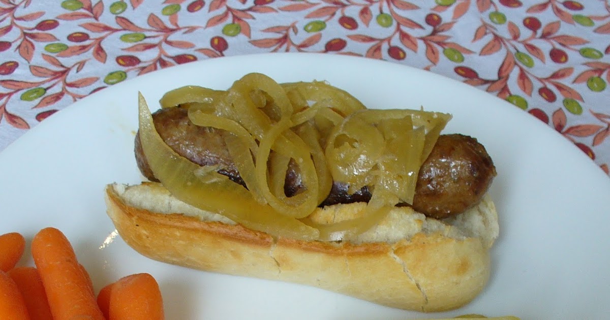 Slow Cooker Brats with Marinated Onions - i am baker