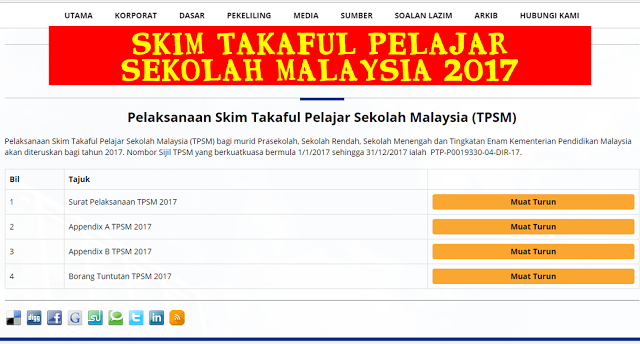 Skphem Skim Takaful Pelajar Sekolah Malaysia Tpsm Tahun 2017