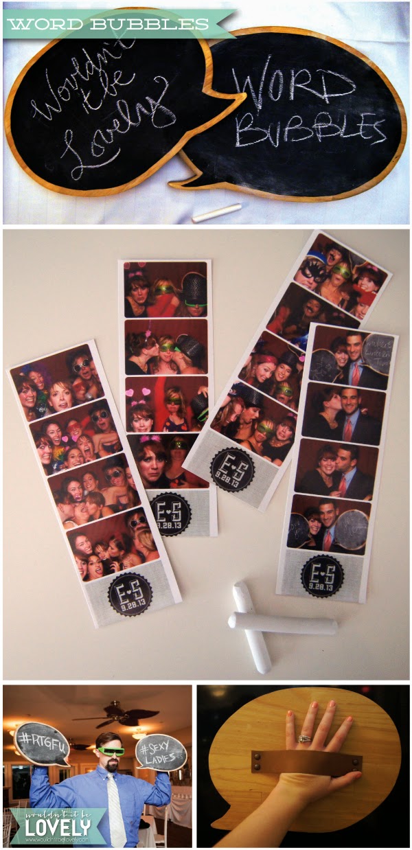 Wouldn't it be Lovely: Wedding Photo-booth Chalk Word Bubbles