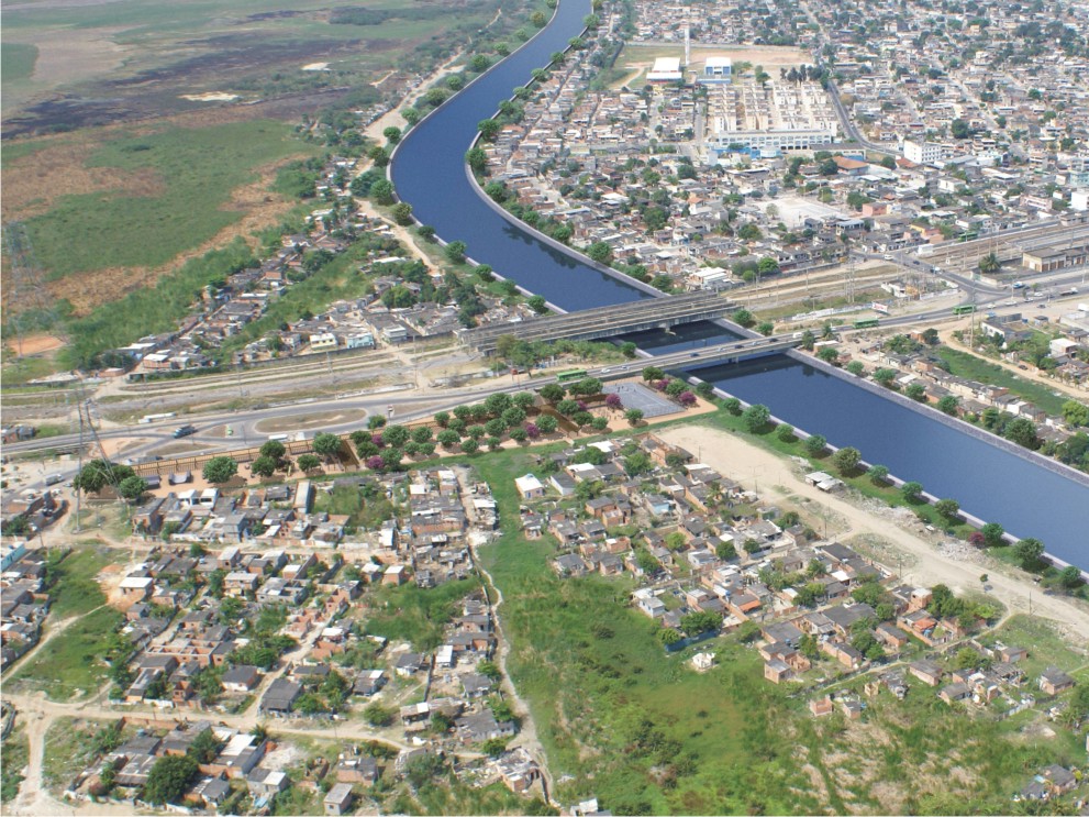 Vista aérea do rio Sarapui.