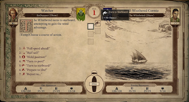 Pillars of Eternity II Deadfire - naval battle screen