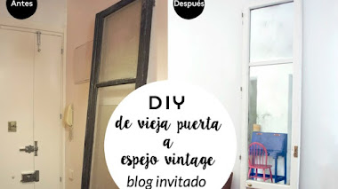 Diy de vieja puerta de cristal a original espejo vintage