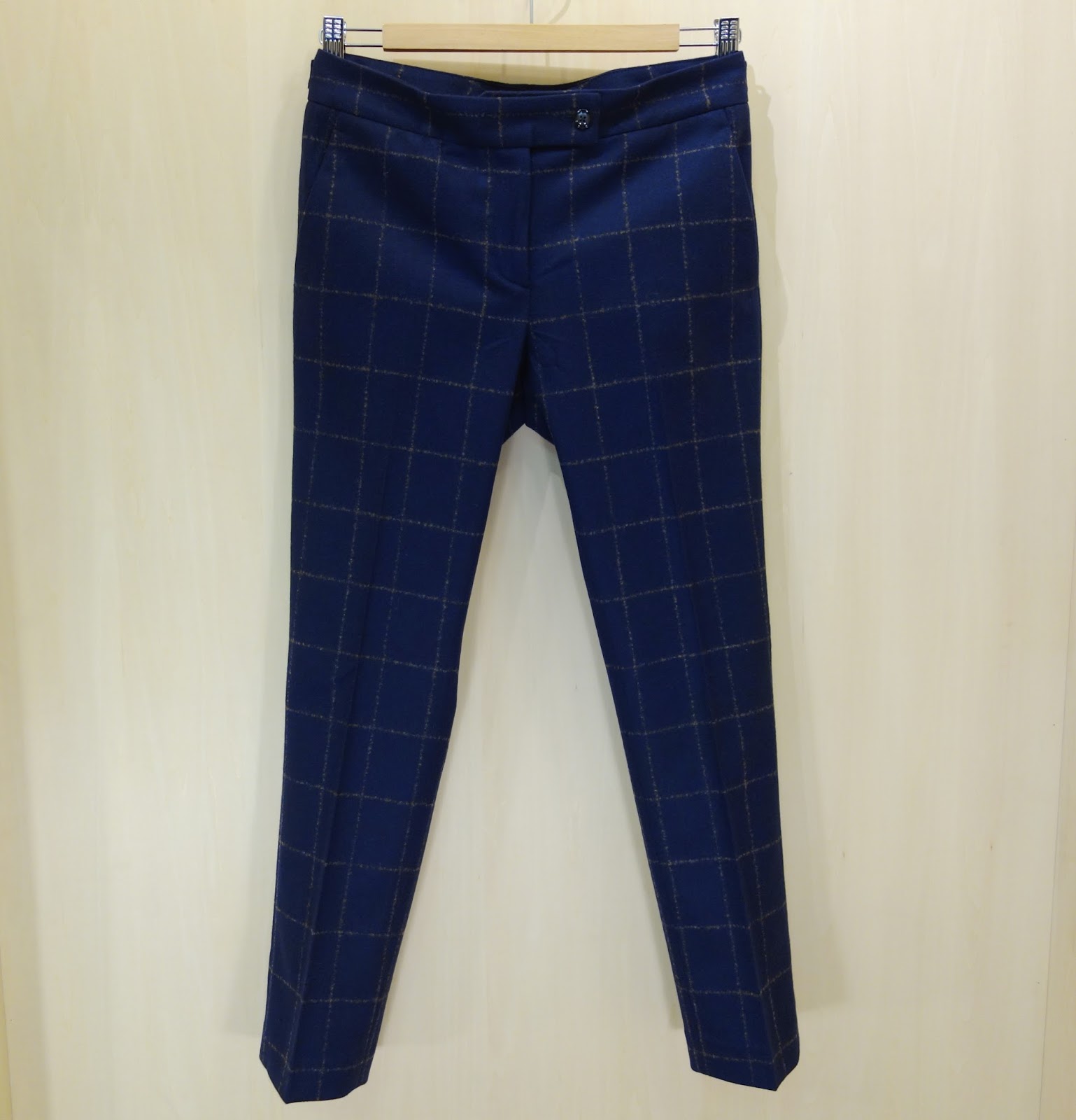 下町の洋服店krunch店長の日記 Vigano ヴィガーノ レディス ノータックウールチェックパンツ ネイビー マスタード