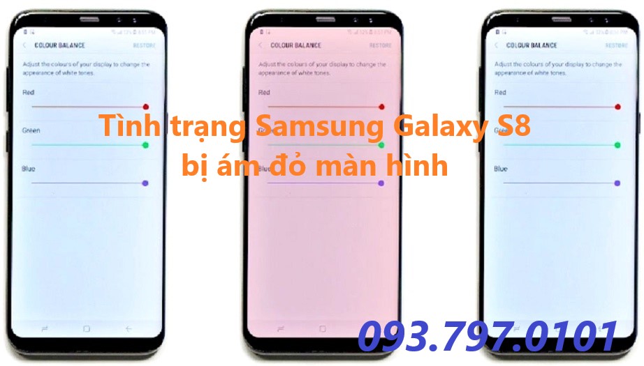 màn hình samsung s8 bị ám đỏ có sửa được hay không thay man hinh