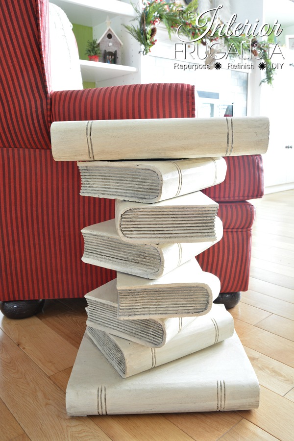 Funky Stacked Book Table Makeover Interior Frugalista